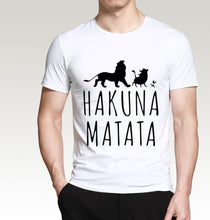 Load image into Gallery viewer, HAKUNA MATATA Men T Shirt 2019 Summer 100% Cotton High Quality Men T Shirt Slim Fit Casual Anime T-Shirt The Lion King Tops Tees