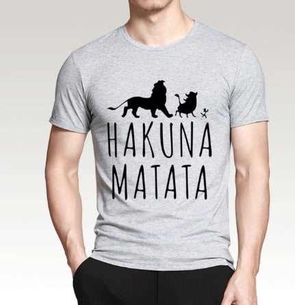 HAKUNA MATATA Men T Shirt 2019 Summer 100% Cotton High Quality Men T Shirt Slim Fit Casual Anime T-Shirt The Lion King Tops Tees
