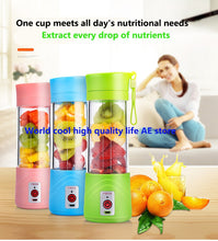 Load image into Gallery viewer, Portable USB  Cup Fruit  Mixing juicer smoothie blender