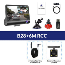 Load image into Gallery viewer, E-ACE Car DVR 3 Cameras Lens 4.0 Inch Dash Camera Dual Lens With Rearview Camera Video Recorder Auto Registrator Dvrs Dash Cam
