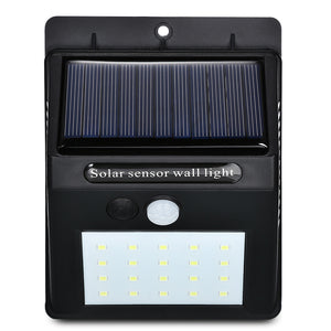 Waterproof 20 LED Solar Power PIR Motion Sensor Wall Light