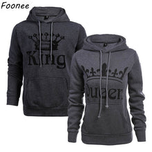 Load image into Gallery viewer, King Queen Sweatshirt Lovers Hoodies