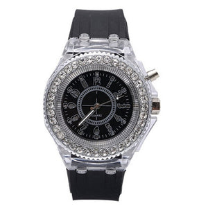 TRENDY LED FLASH LUMINOUS  7 COLOR LIGHT WRISTWATCH