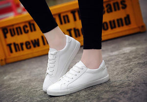 2019 new spring  feminino lace-up white woman  shoes sneakers