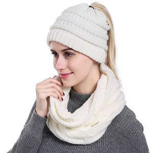 ponytail beanies & scarf sets