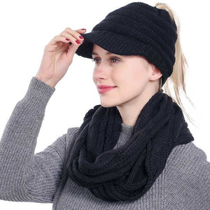 ponytail beanies & scarf sets