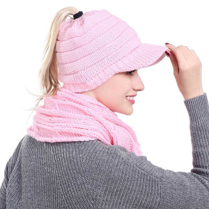 ponytail beanies & scarf sets