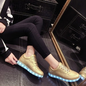 Luminous Sneakers Glowing USB Charge Boys,girls LED Shoes