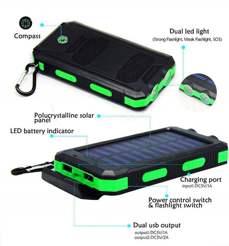 20000MAH WATERPROOF SOLAR POWERBANK