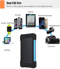 Load image into Gallery viewer, Waterproof  Solar Power Bank  20000mAh with Battery
