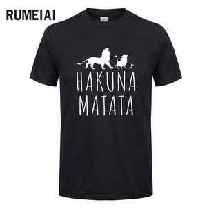 HAKUNA MATATA Men T Shirt 2019 Summer 100% Cotton High Quality Men T Shirt Slim Fit Casual Anime T-Shirt The Lion King Tops Tees