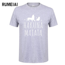 Load image into Gallery viewer, HAKUNA MATATA Men T Shirt 2019 Summer 100% Cotton High Quality Men T Shirt Slim Fit Casual Anime T-Shirt The Lion King Tops Tees