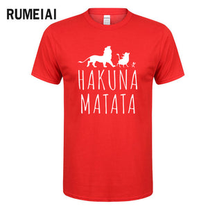 HAKUNA MATATA Men T Shirt 2019 Summer 100% Cotton High Quality Men T Shirt Slim Fit Casual Anime T-Shirt The Lion King Tops Tees