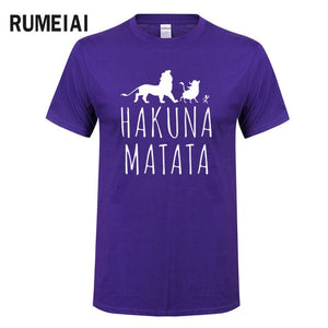 HAKUNA MATATA Men T Shirt 2019 Summer 100% Cotton High Quality Men T Shirt Slim Fit Casual Anime T-Shirt The Lion King Tops Tees