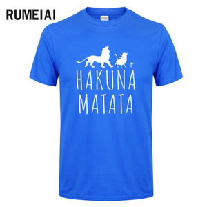 HAKUNA MATATA Men T Shirt 2019 Summer 100% Cotton High Quality Men T Shirt Slim Fit Casual Anime T-Shirt The Lion King Tops Tees