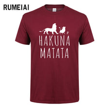 Load image into Gallery viewer, HAKUNA MATATA Men T Shirt 2019 Summer 100% Cotton High Quality Men T Shirt Slim Fit Casual Anime T-Shirt The Lion King Tops Tees