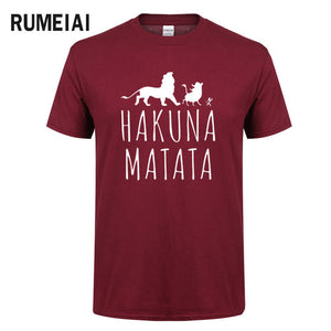 HAKUNA MATATA Men T Shirt 2019 Summer 100% Cotton High Quality Men T Shirt Slim Fit Casual Anime T-Shirt The Lion King Tops Tees