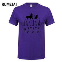 Load image into Gallery viewer, HAKUNA MATATA Men T Shirt 2019 Summer 100% Cotton High Quality Men T Shirt Slim Fit Casual Anime T-Shirt The Lion King Tops Tees