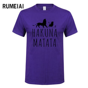 HAKUNA MATATA Men T Shirt 2019 Summer 100% Cotton High Quality Men T Shirt Slim Fit Casual Anime T-Shirt The Lion King Tops Tees