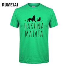 Load image into Gallery viewer, HAKUNA MATATA Men T Shirt 2019 Summer 100% Cotton High Quality Men T Shirt Slim Fit Casual Anime T-Shirt The Lion King Tops Tees
