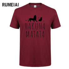 Load image into Gallery viewer, HAKUNA MATATA Men T Shirt 2019 Summer 100% Cotton High Quality Men T Shirt Slim Fit Casual Anime T-Shirt The Lion King Tops Tees