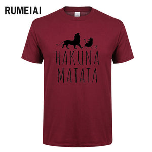 HAKUNA MATATA Men T Shirt 2019 Summer 100% Cotton High Quality Men T Shirt Slim Fit Casual Anime T-Shirt The Lion King Tops Tees