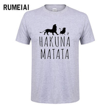 Load image into Gallery viewer, HAKUNA MATATA Men T Shirt 2019 Summer 100% Cotton High Quality Men T Shirt Slim Fit Casual Anime T-Shirt The Lion King Tops Tees