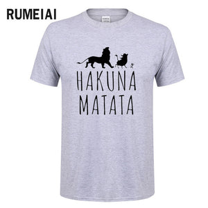 HAKUNA MATATA Men T Shirt 2019 Summer 100% Cotton High Quality Men T Shirt Slim Fit Casual Anime T-Shirt The Lion King Tops Tees