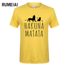 Load image into Gallery viewer, HAKUNA MATATA Men T Shirt 2019 Summer 100% Cotton High Quality Men T Shirt Slim Fit Casual Anime T-Shirt The Lion King Tops Tees