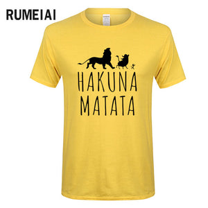 HAKUNA MATATA Men T Shirt 2019 Summer 100% Cotton High Quality Men T Shirt Slim Fit Casual Anime T-Shirt The Lion King Tops Tees