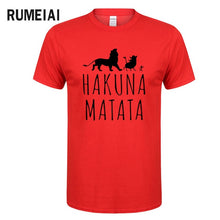 Load image into Gallery viewer, HAKUNA MATATA Men T Shirt 2019 Summer 100% Cotton High Quality Men T Shirt Slim Fit Casual Anime T-Shirt The Lion King Tops Tees