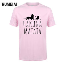 Load image into Gallery viewer, HAKUNA MATATA Men T Shirt 2019 Summer 100% Cotton High Quality Men T Shirt Slim Fit Casual Anime T-Shirt The Lion King Tops Tees