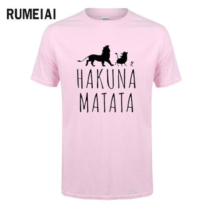 HAKUNA MATATA Men T Shirt 2019 Summer 100% Cotton High Quality Men T Shirt Slim Fit Casual Anime T-Shirt The Lion King Tops Tees