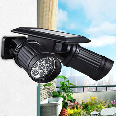 MOTION SENSOR  DUAL-HEAD WALL-MOUNTED  SOLAR POWERED SECURITY LIGHT FOR OUTDOOR