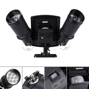 MOTION SENSOR  DUAL-HEAD WALL-MOUNTED  SOLAR POWERED SECURITY LIGHT FOR OUTDOOR