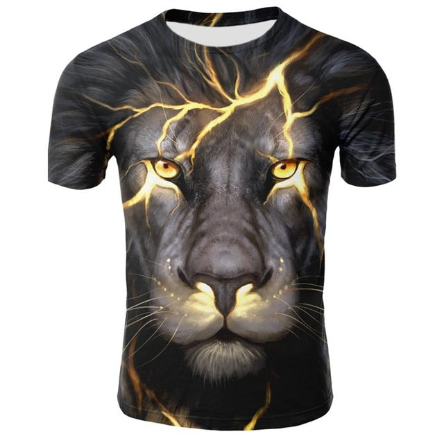 2019 Cool 3D T-shirt Lion Shirt Cool men