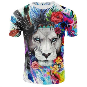 2019 Cool 3D T-shirt Lion Shirt Cool men