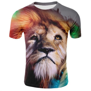 2019 Cool 3D T-shirt Lion Shirt Cool men